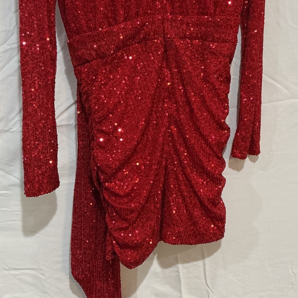 Fashion Nova Sparkling Red Long Sleeve Dress - Picture 8 of 8